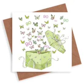 Butterfly 90th Birthday Card