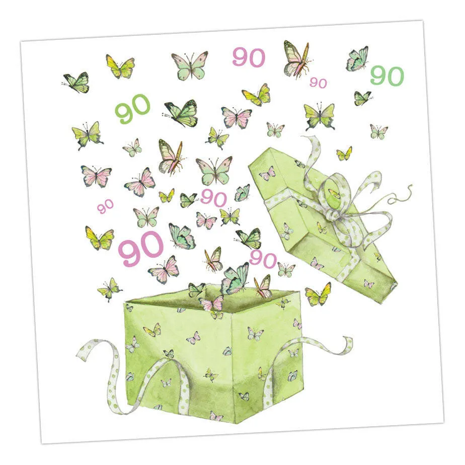 Butterfly 90th Birthday Card