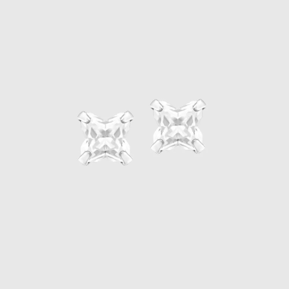 Butterfly Shaped Crystal Silver Earring Stud