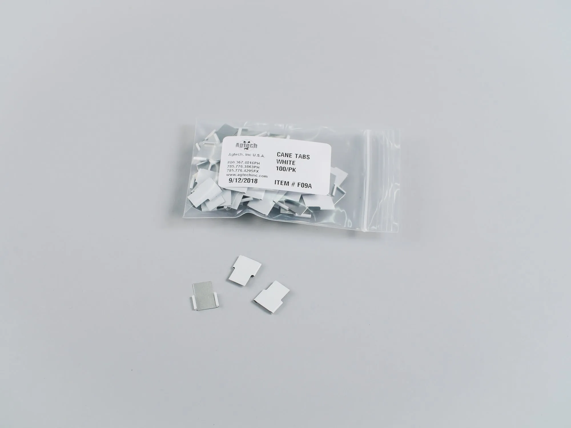 Cane Tabs, White, 100/Bag