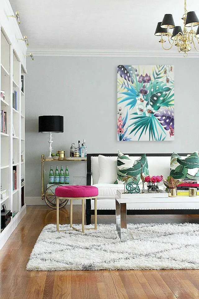 Canvas Print Tropical Flower 32x40 Inch (80x100cm)