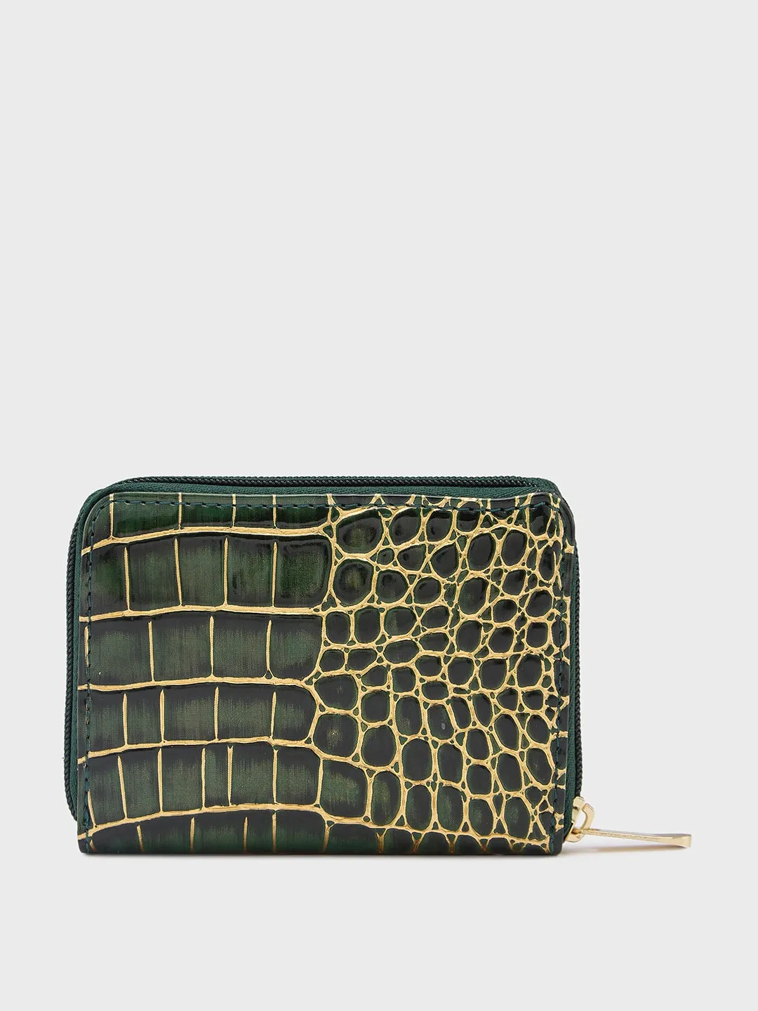 Caprese Miranda Zip Around Wallet Small Croco Green