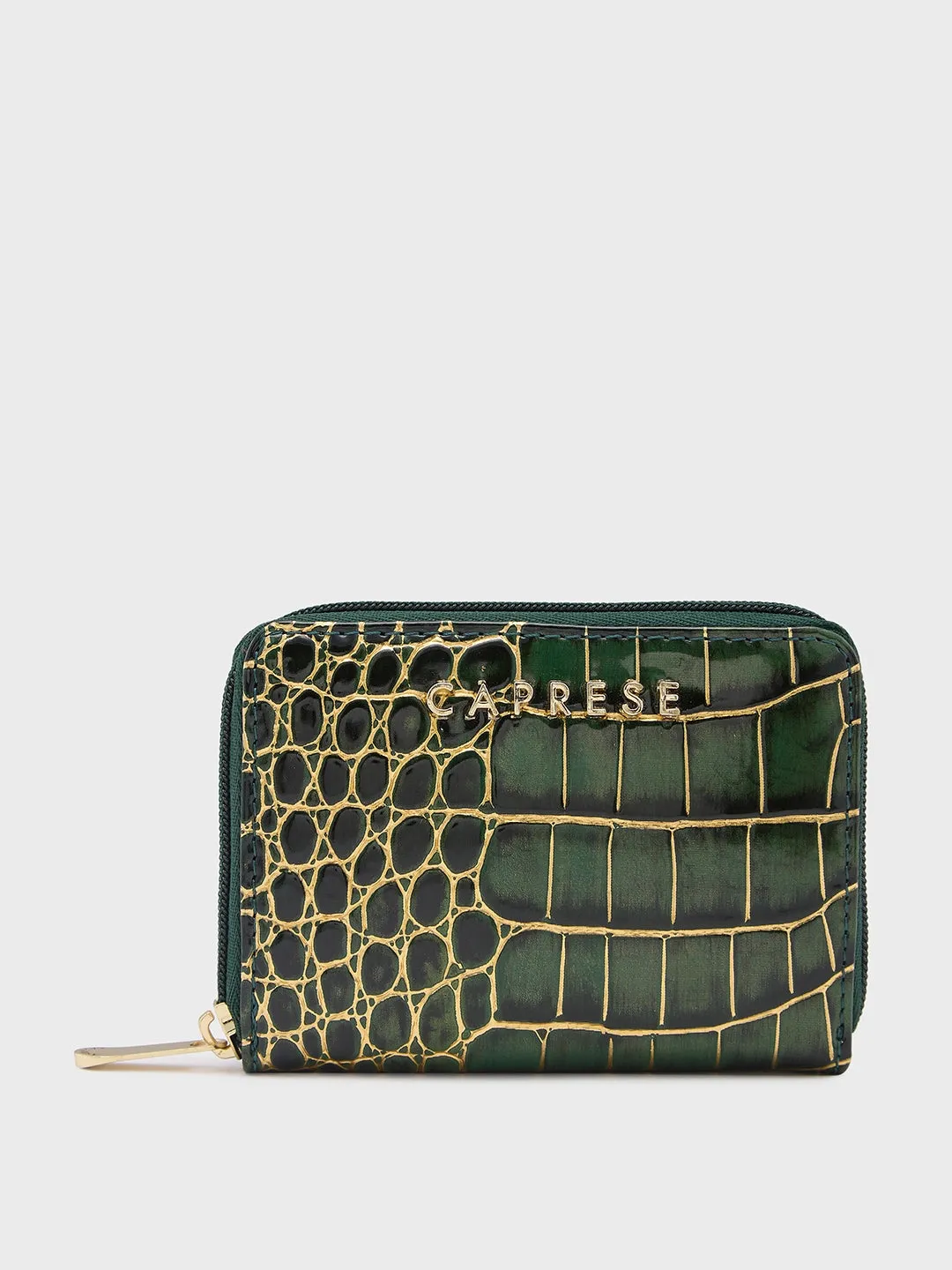 Caprese Miranda Zip Around Wallet Small Croco Green