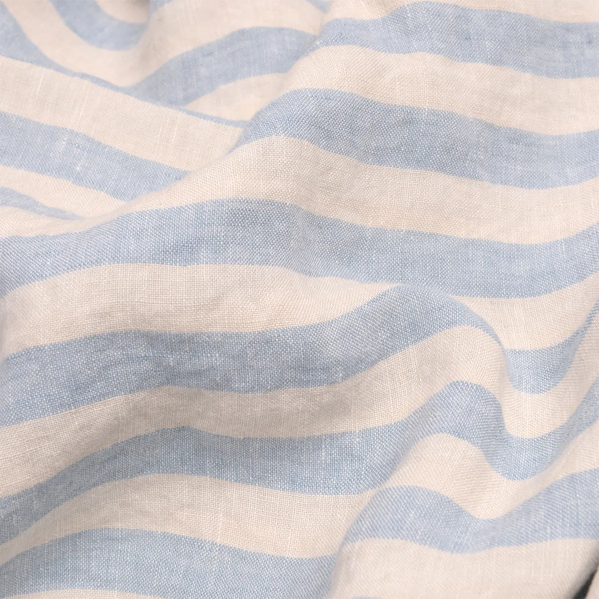 Coastal Blue Pembroke Stripe 100% Linen Pillowcase Pair