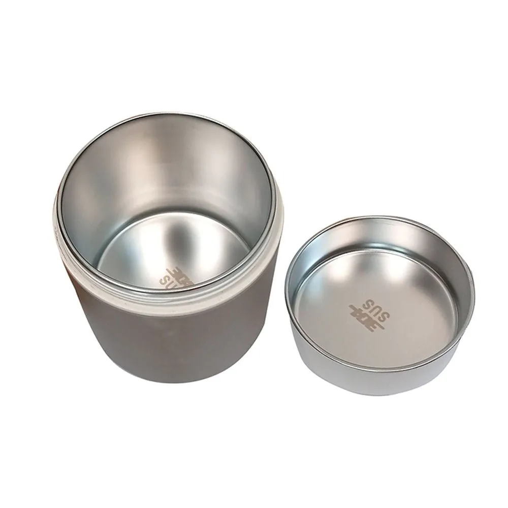 Cream and Dark Brown Stainless Steel Vertical Tiffin/Lunch Box