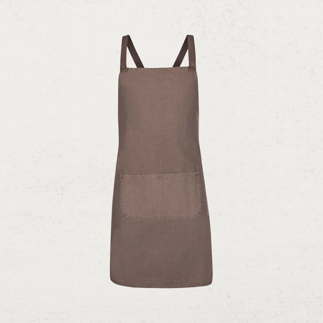 Cross Over Back Canvas Bib Apron Without Strap