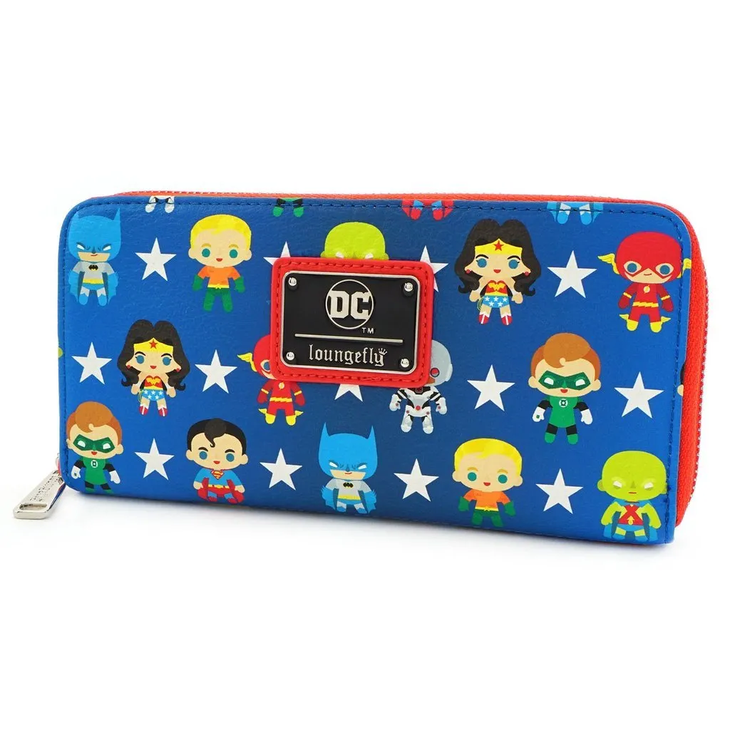 DC Comics Justice League Chibi Character All-Over-Print Zip Around Wallet