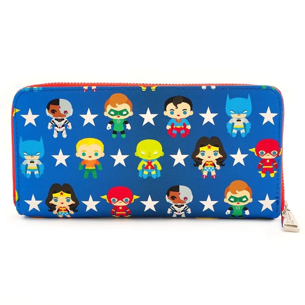 DC Comics Justice League Chibi Character All-Over-Print Zip Around Wallet