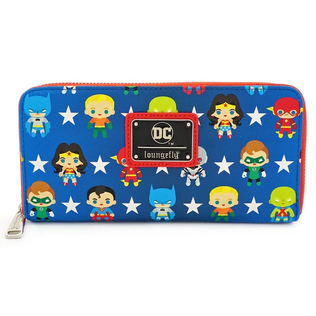 DC Comics Justice League Chibi Character All-Over-Print Zip Around Wallet