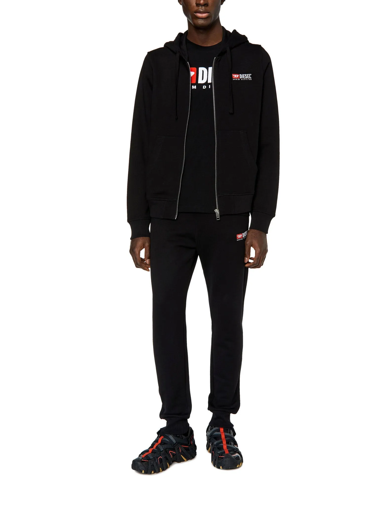 Diesel Black S-Ginn-Hood-Zip-Div Sweat-Shirt