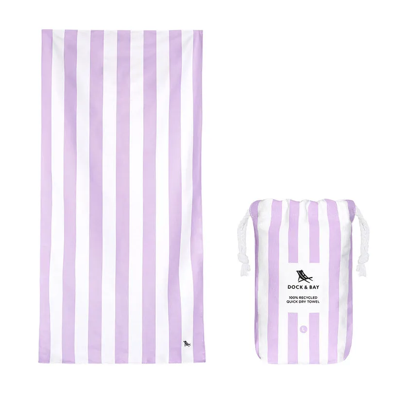 Dock & Bay Beach Towel Cabana Light Collection L 100% Recycled Lombok Lilac