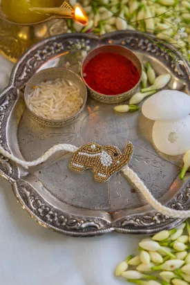 Elephant Embroidered Rakhi