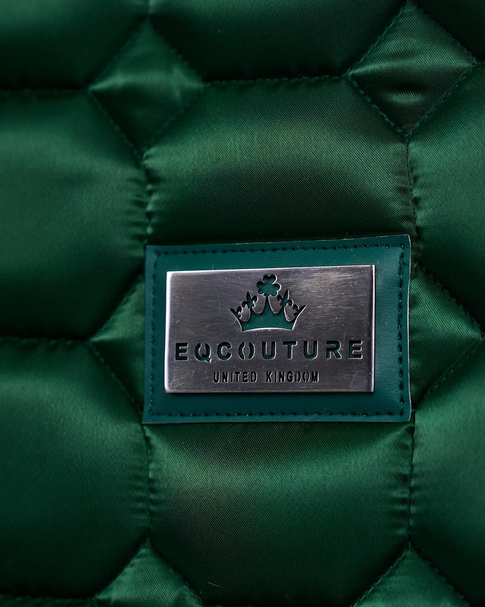 Eqcouture 'Symmetry' Luxury Satin Jumping Saddle Pad - FOREST GREEN