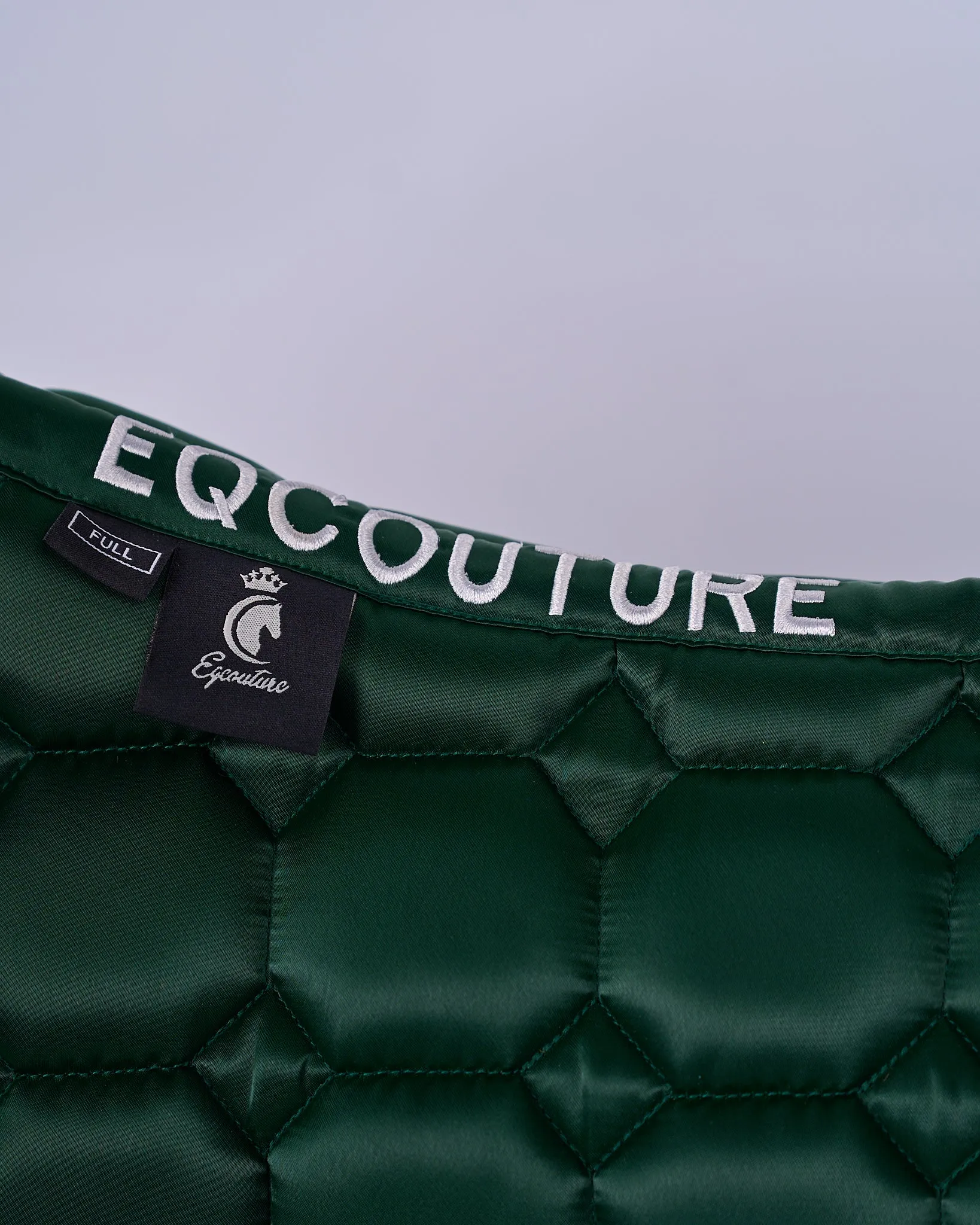 Eqcouture 'Symmetry' Luxury Satin Jumping Saddle Pad - FOREST GREEN