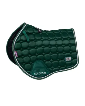 Eqcouture 'Symmetry' Luxury Satin Jumping Saddle Pad - FOREST GREEN