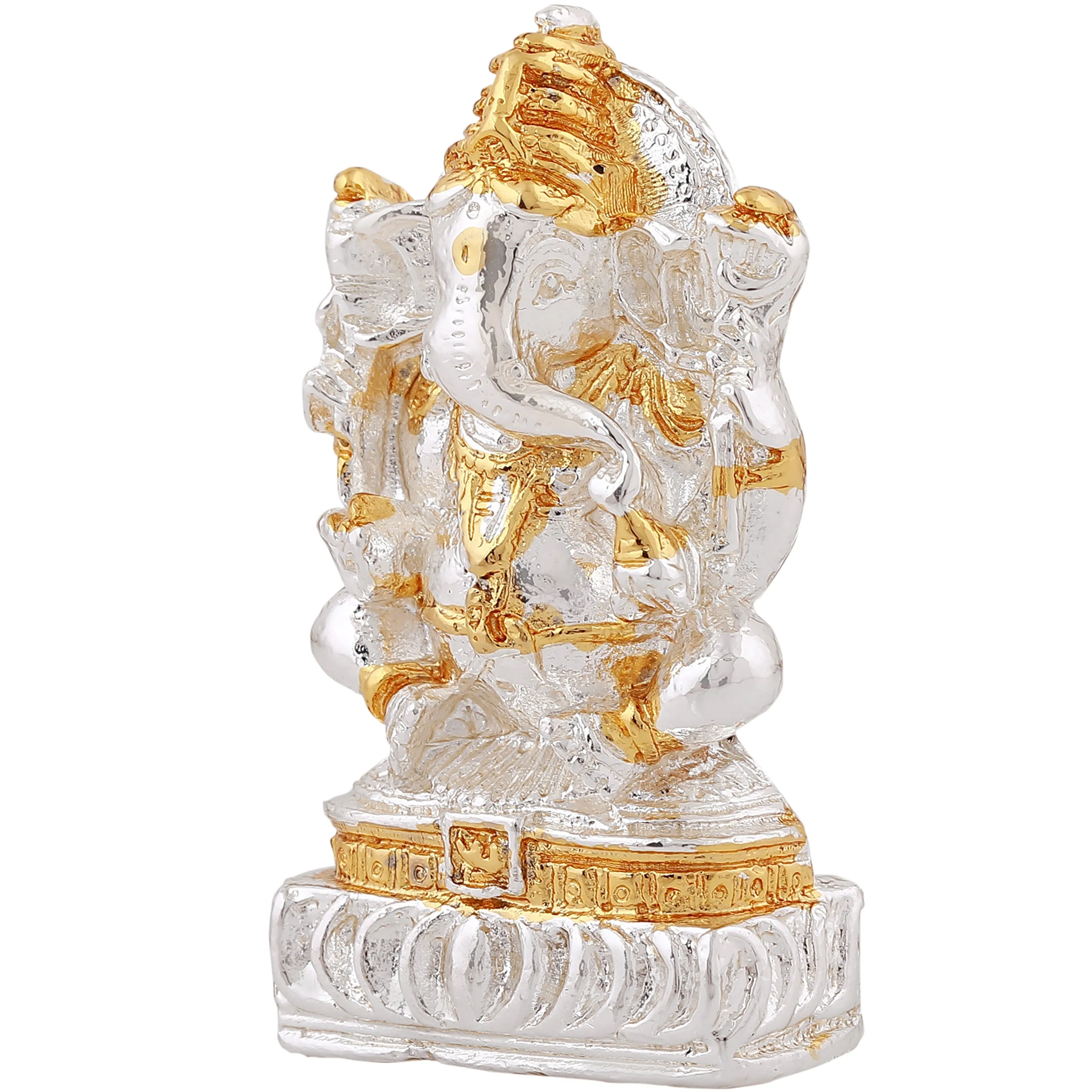 Estele Gold & Rhodium Plated Spiritual Lord Ganesh Idol for Gifts & House Warming/Home/Office Decors.