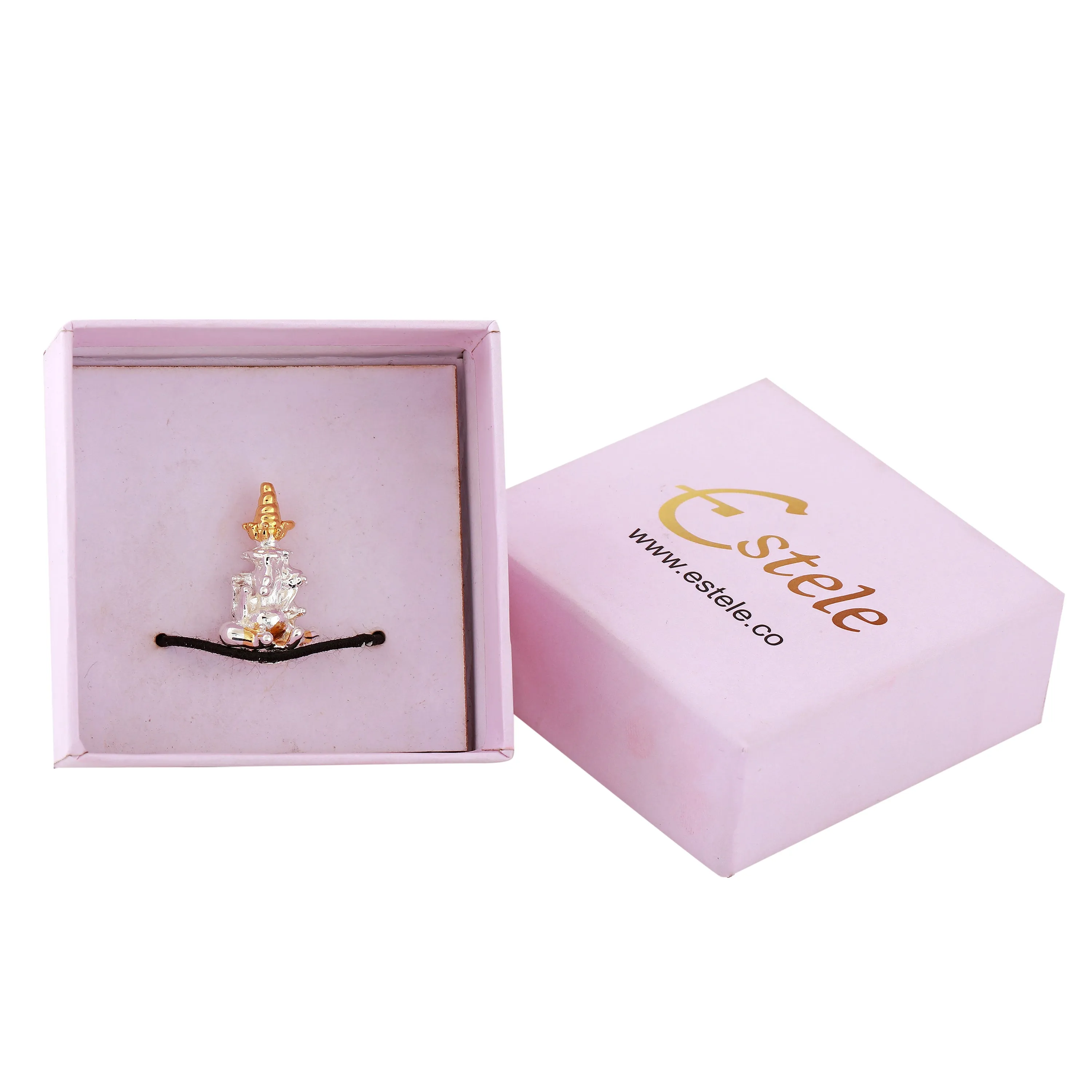 Estele Gold & Rhodium Plated Spiritual Lord Ganesh Idol for Gifts & House Warming/Home/Office Decors.