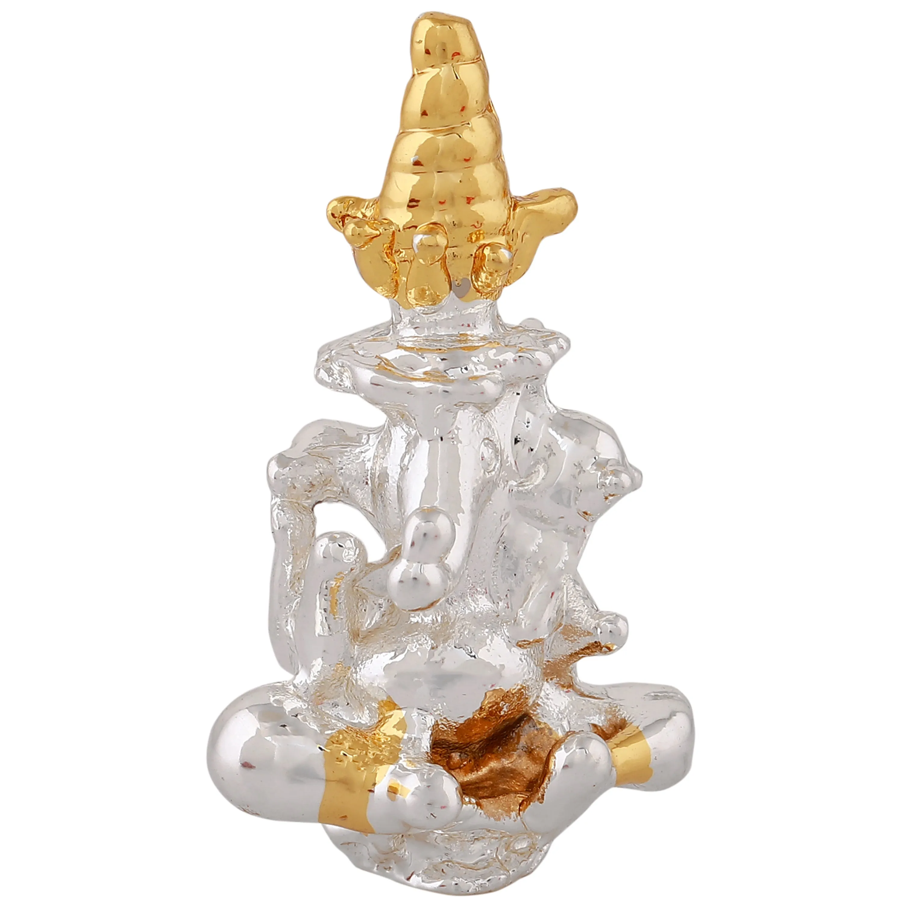 Estele Gold & Rhodium Plated Spiritual Lord Ganesh Idol for Gifts & House Warming/Home/Office Decors.