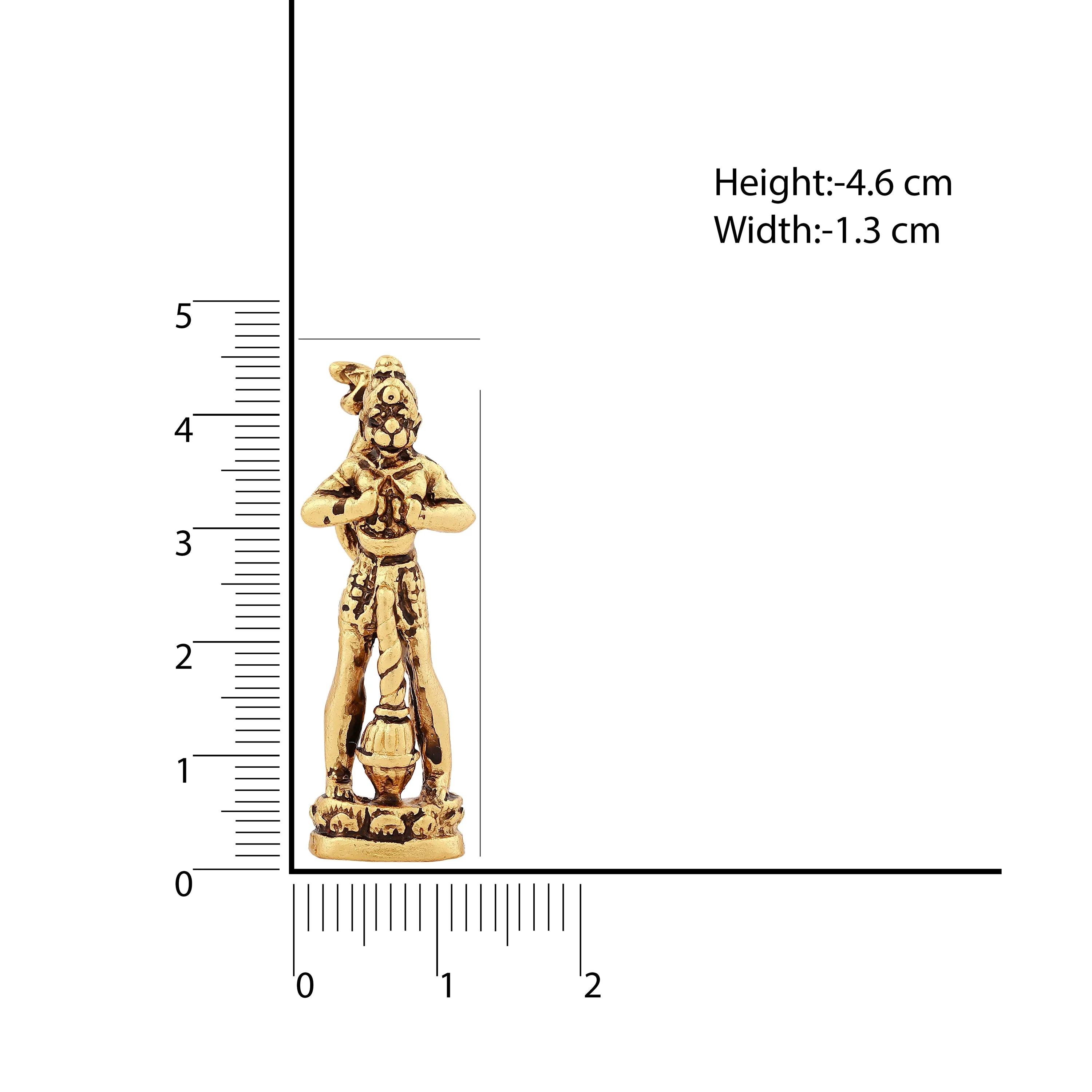 Estele Gold Plated Antique Hanuman ji showing Lord Rama in his Heart in standing position Idol for Home/Car Decor.