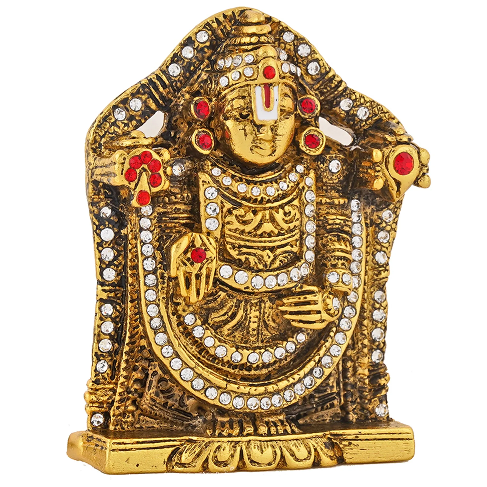 Estele Gold Plated Antique Lord Tirupati Balaji Idol Showpiece for Pooja Mandir/ Home Decorative