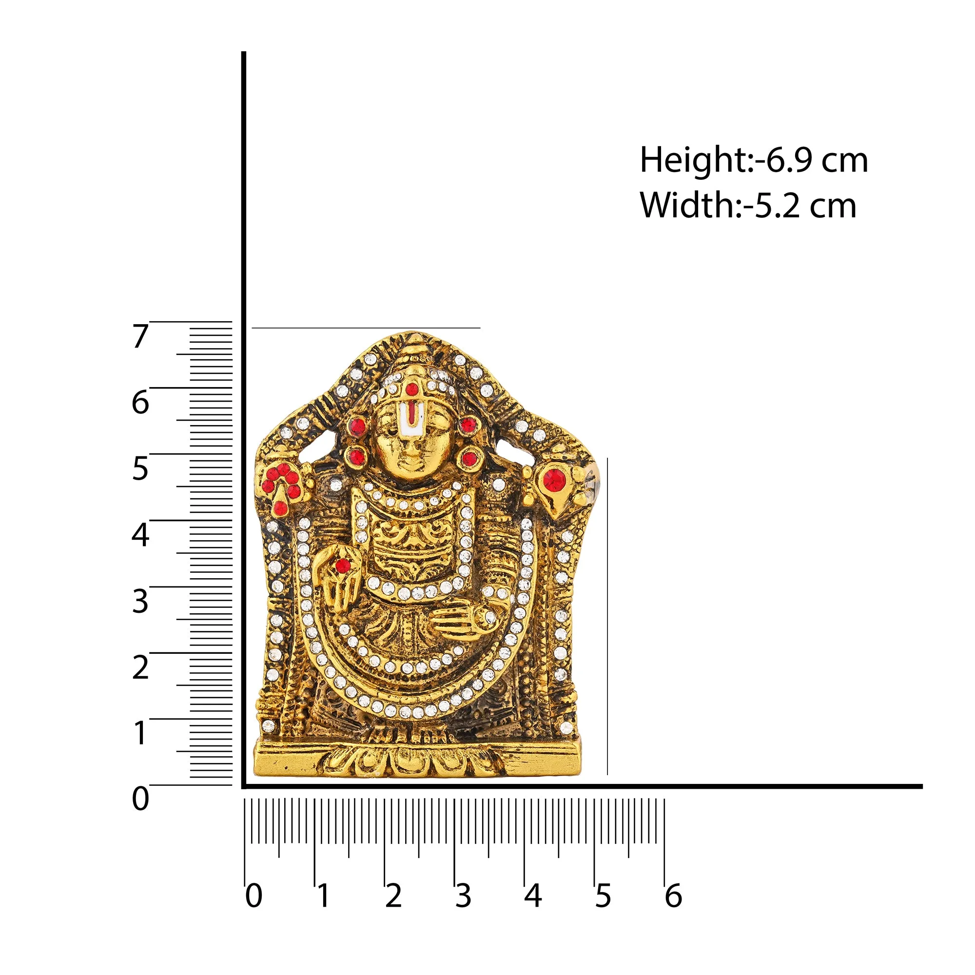 Estele Gold Plated Antique Lord Tirupati Balaji Idol Showpiece for Pooja Mandir/ Home Decorative