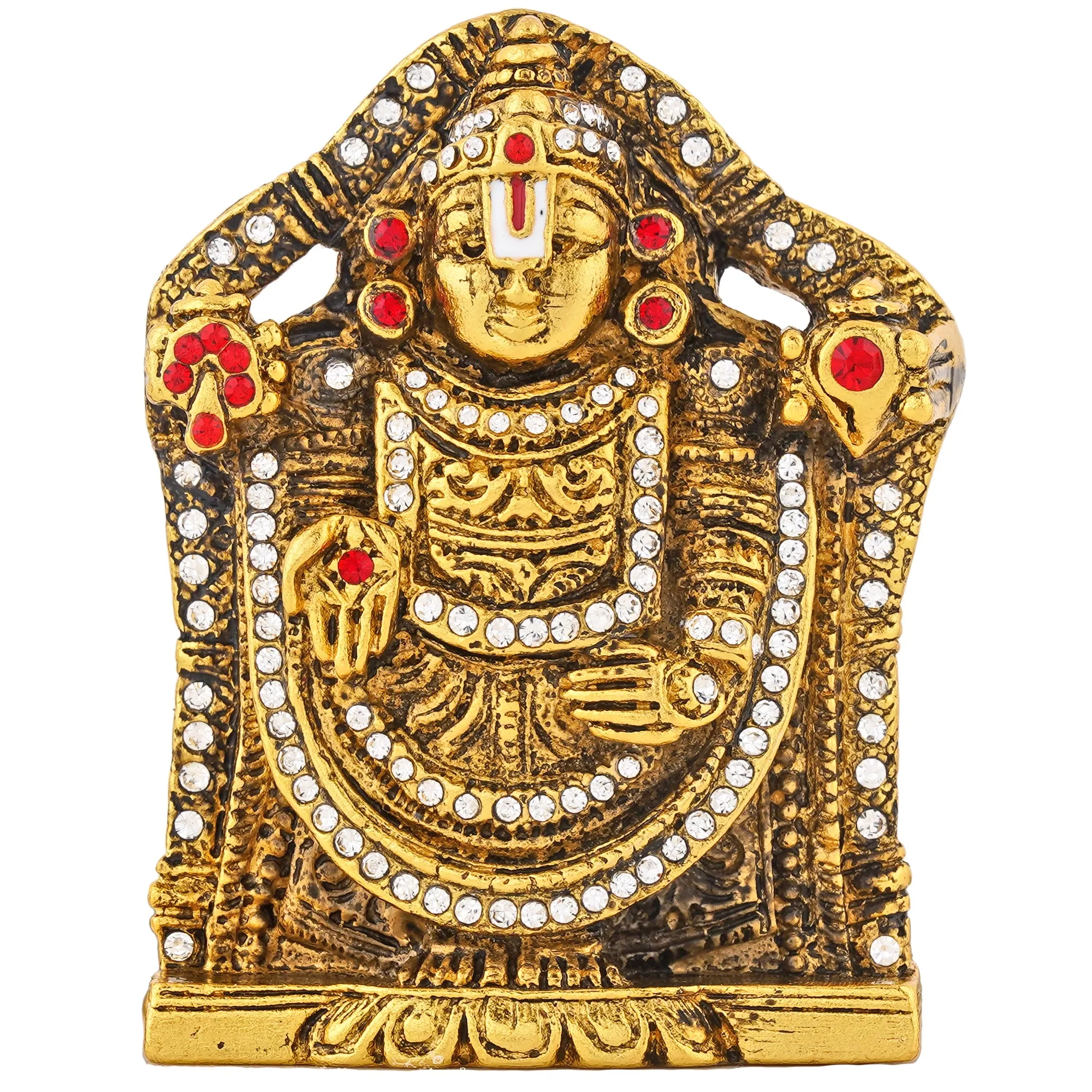 Estele Gold Plated Antique Lord Tirupati Balaji Idol Showpiece for Pooja Mandir/ Home Decorative