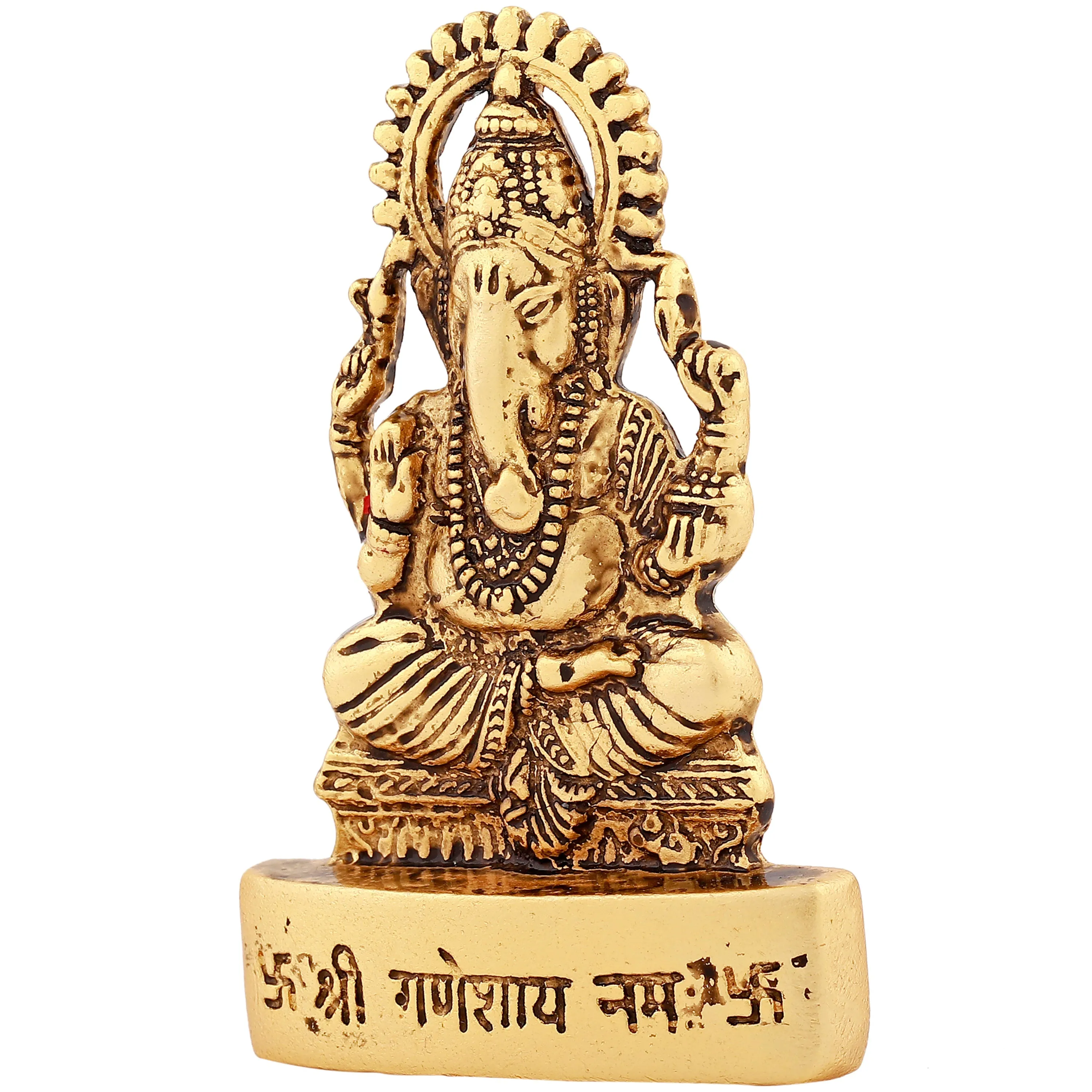 Estele Gold Plated Antique Spiritual Lord Ganesh Idol for Gifts & House Warming/Home/Office Decors.