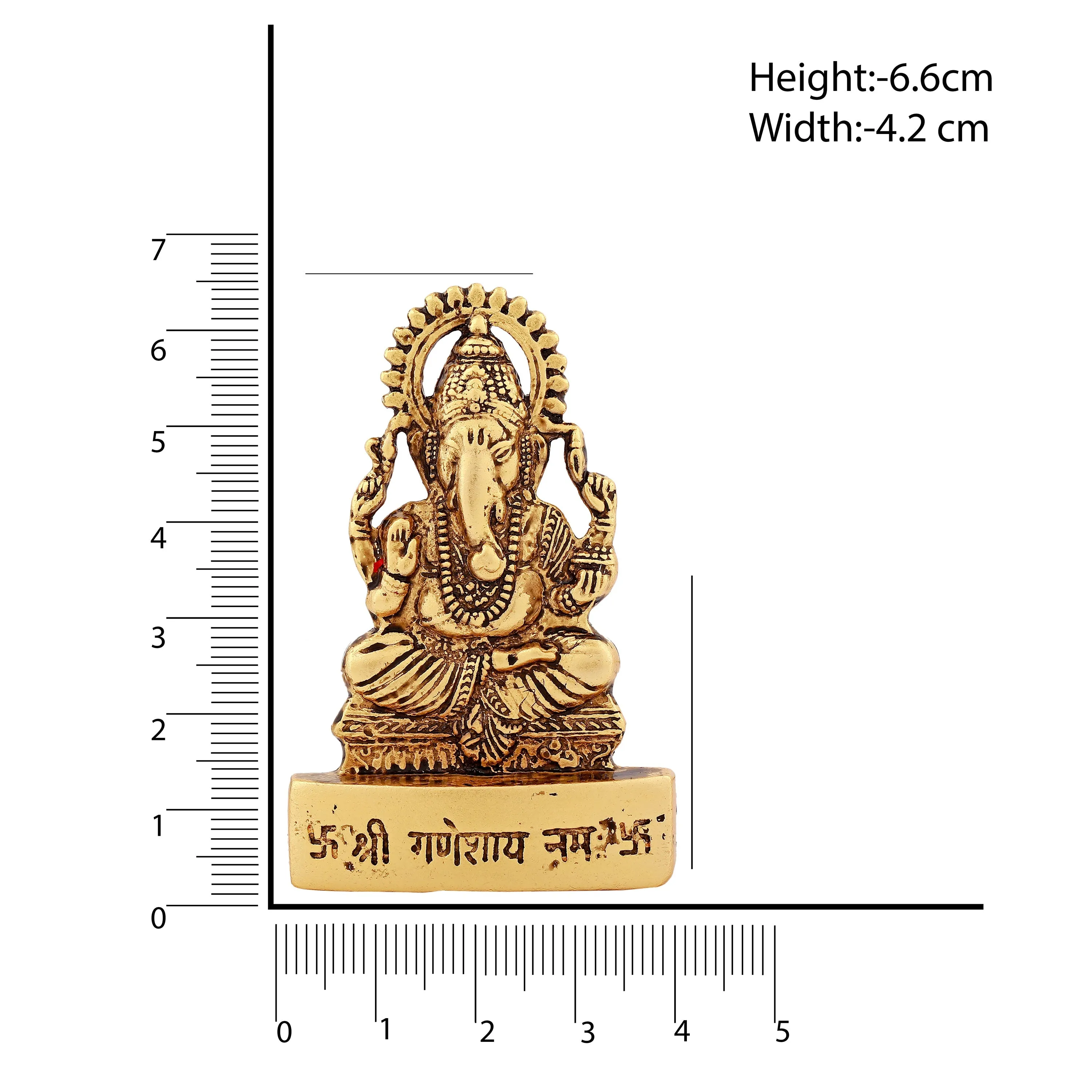 Estele Gold Plated Antique Spiritual Lord Ganesh Idol for Gifts & House Warming/Home/Office Decors.