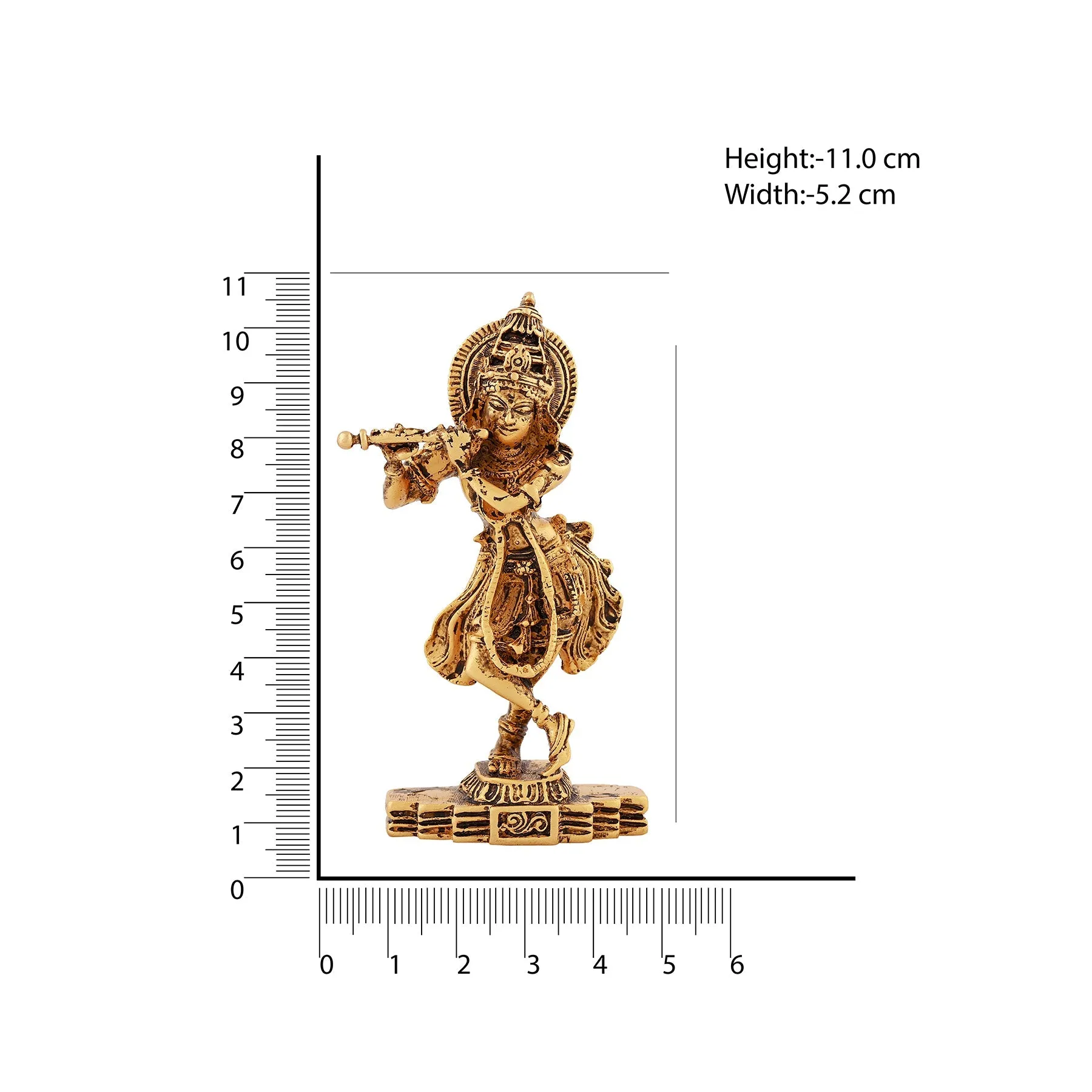 Estele Gold Plated Antique Sri Krishna Idol for Pooja/Car decor.