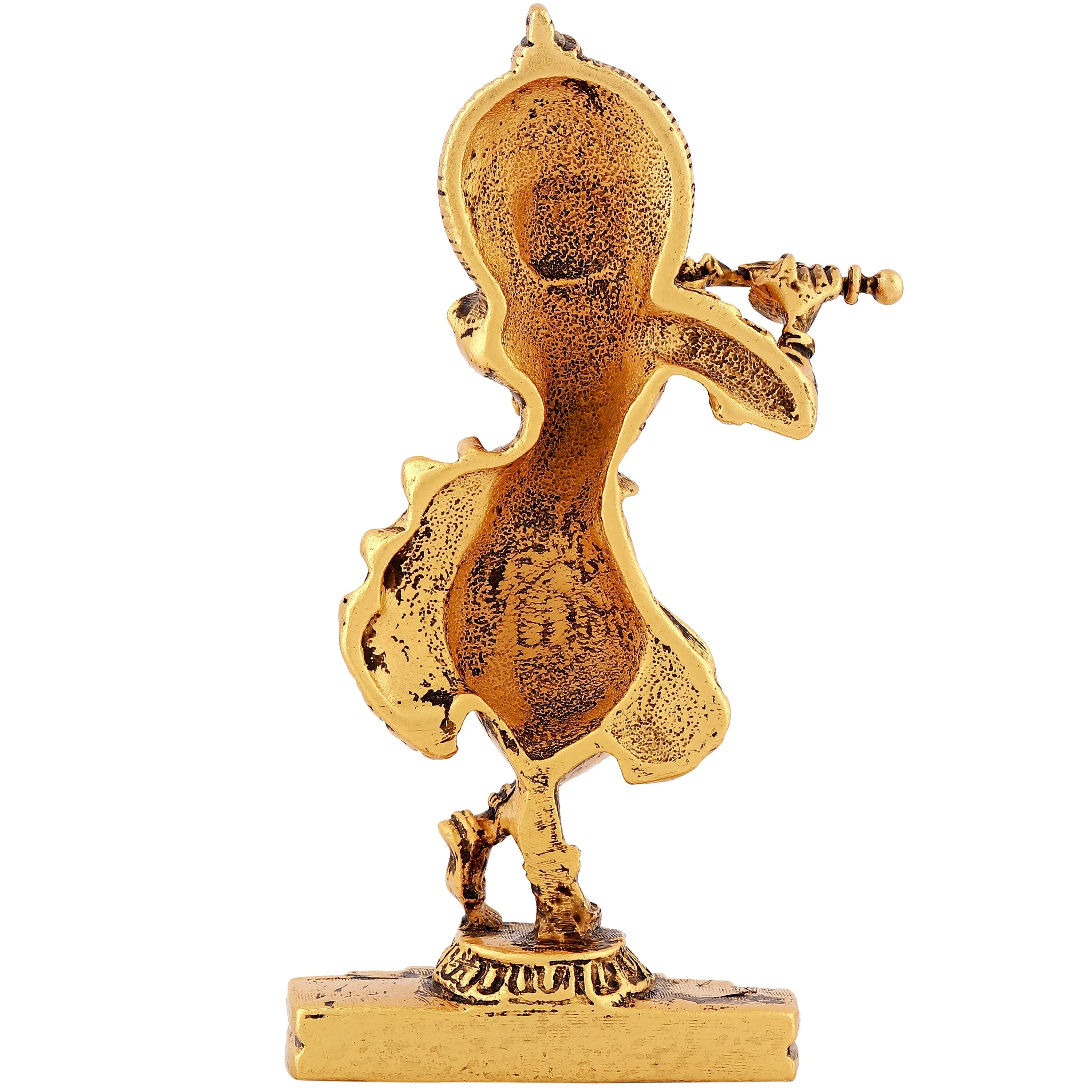 Estele Gold Plated Antique Sri Krishna Idol for Pooja/Car decor.