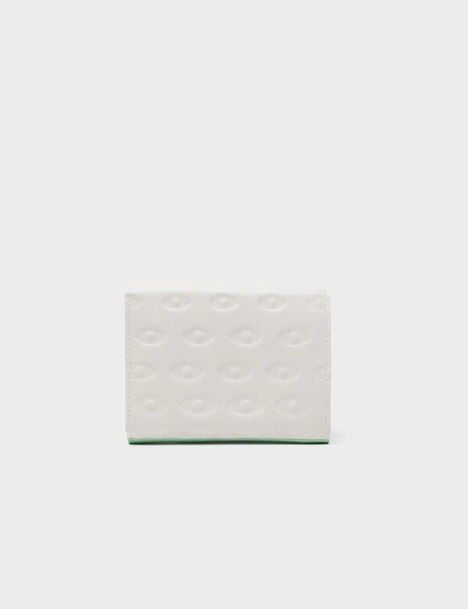 Fiona Cream Leather Wallet - Debossed All Over Eyes Pattern