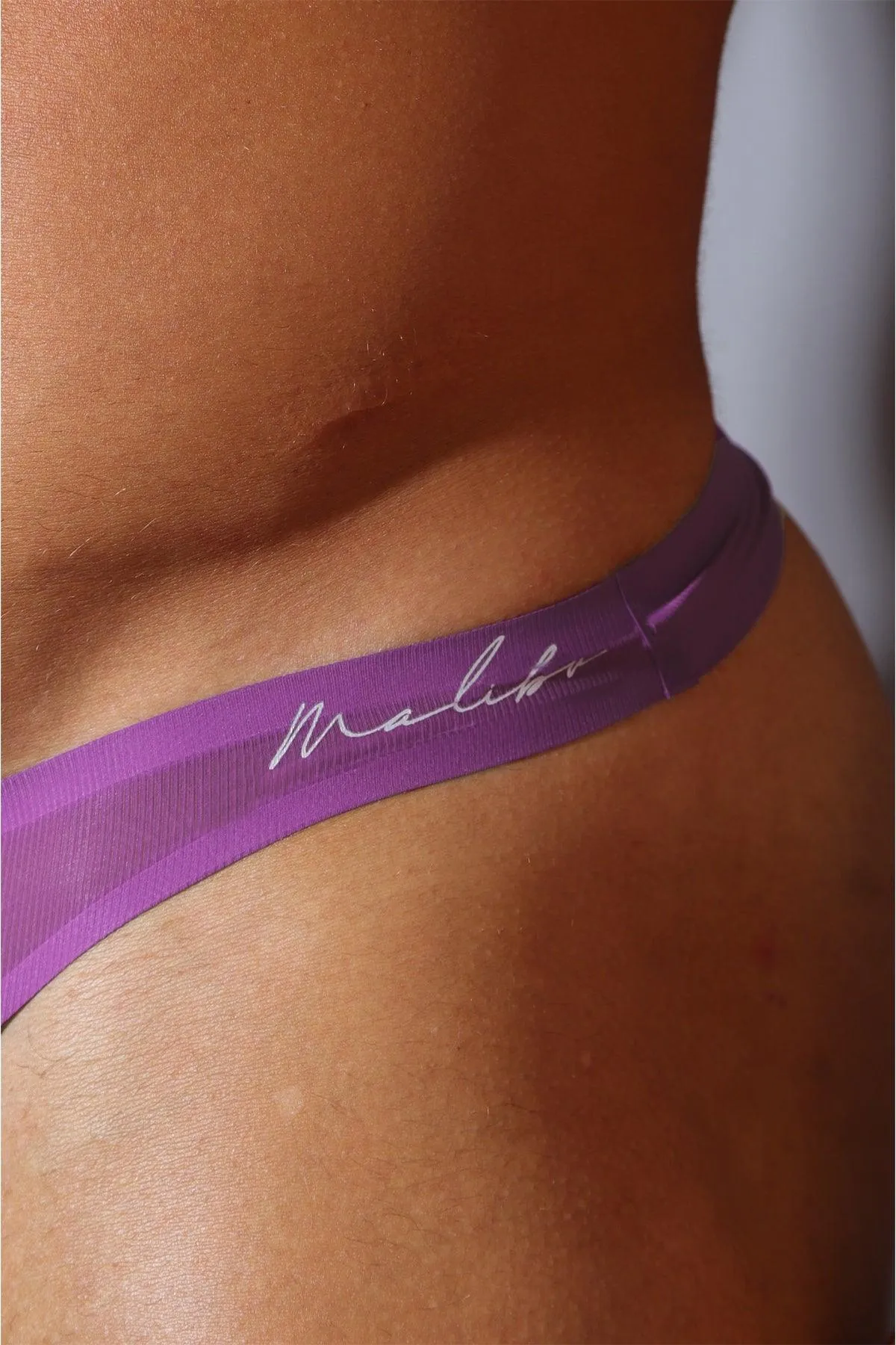 Flawless Feel Seamless Thong with Mesh Cutout - Royal Purple