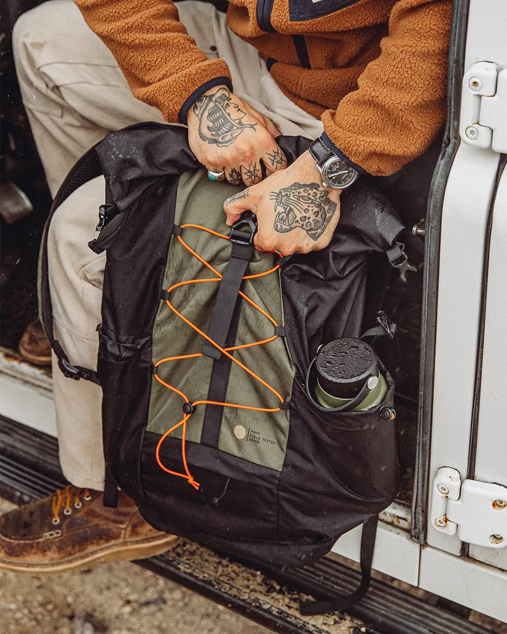 Black and Olive FTG Porte Backpack for Optimization