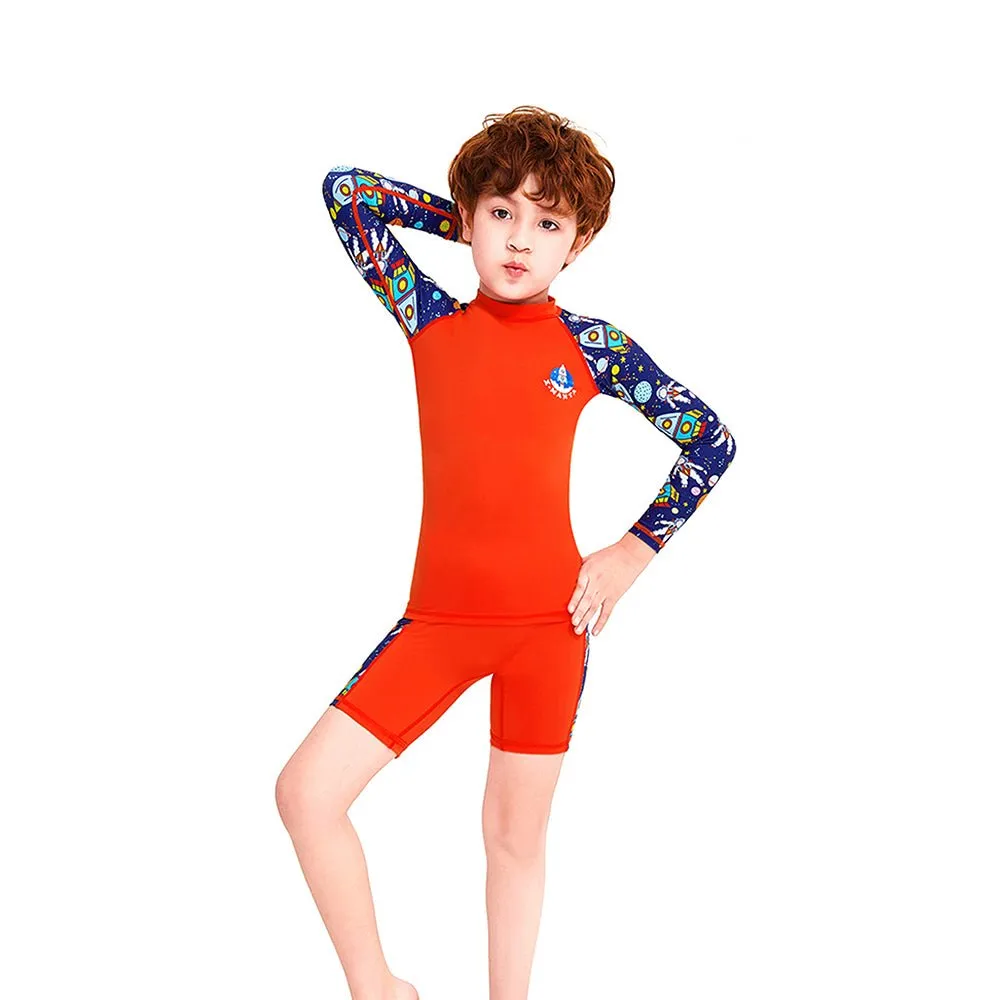 Full sleeves Shirts & Shorts set Swimwear , Space theme , UPF 50  ( 2pc set )