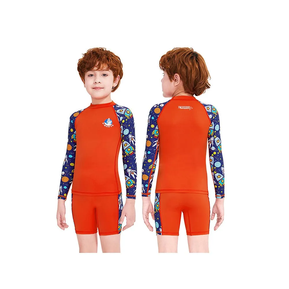 Full sleeves Shirts & Shorts set Swimwear , Space theme , UPF 50  ( 2pc set )