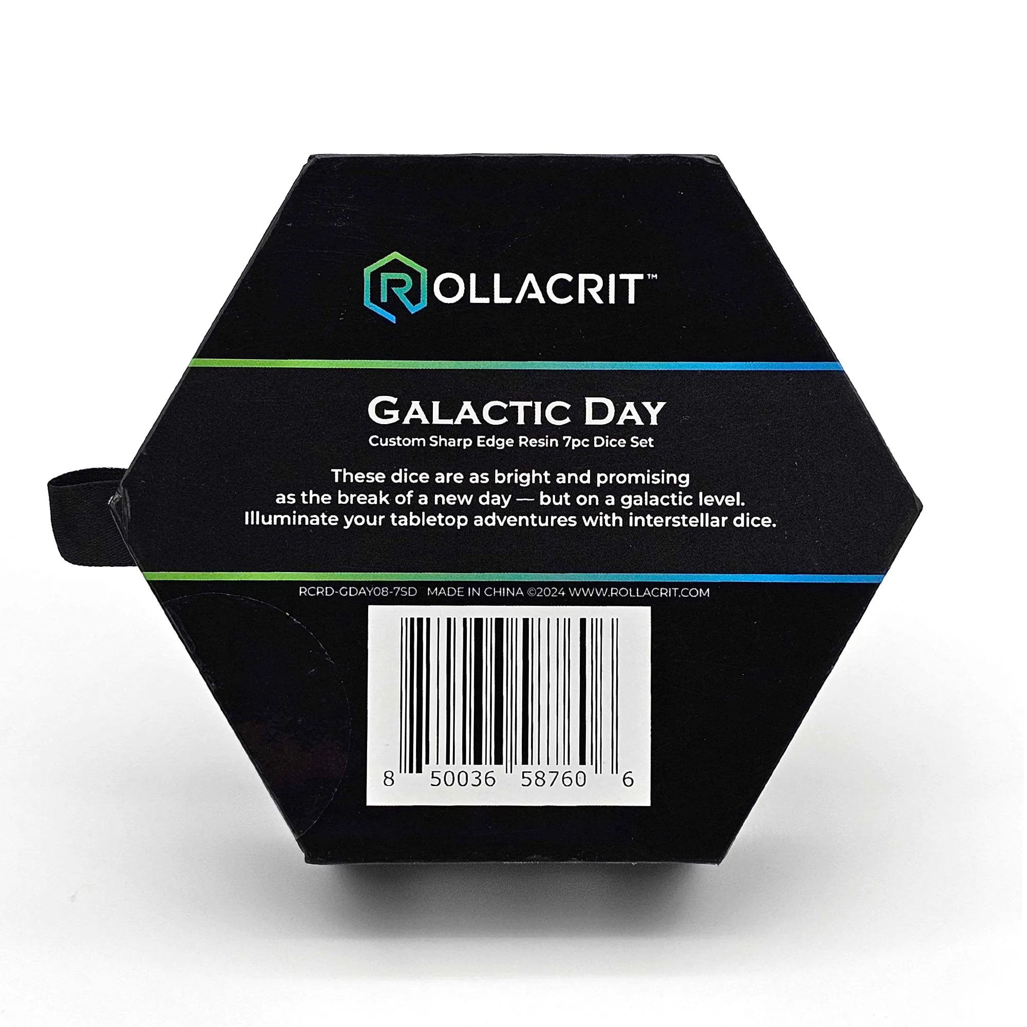 Galactic Day Custom Sharp Edge Resin 7pc Dice Set