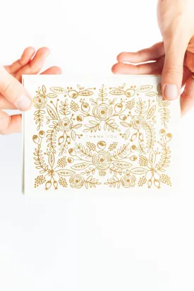 Gold Thank You Card