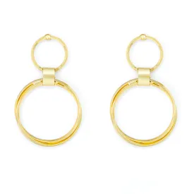 Gold Tone Round Drop Earrings