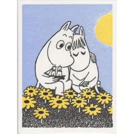 Greeting Card Moomintroll and Snorkmaiden flowers