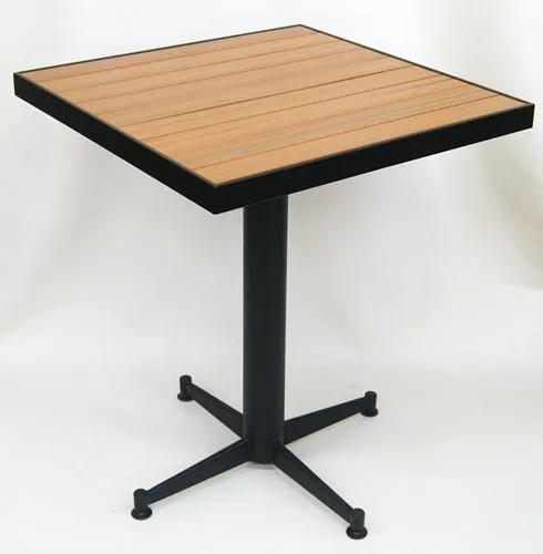 Honey Plas-teak Outdoor Table Tops Black Frame