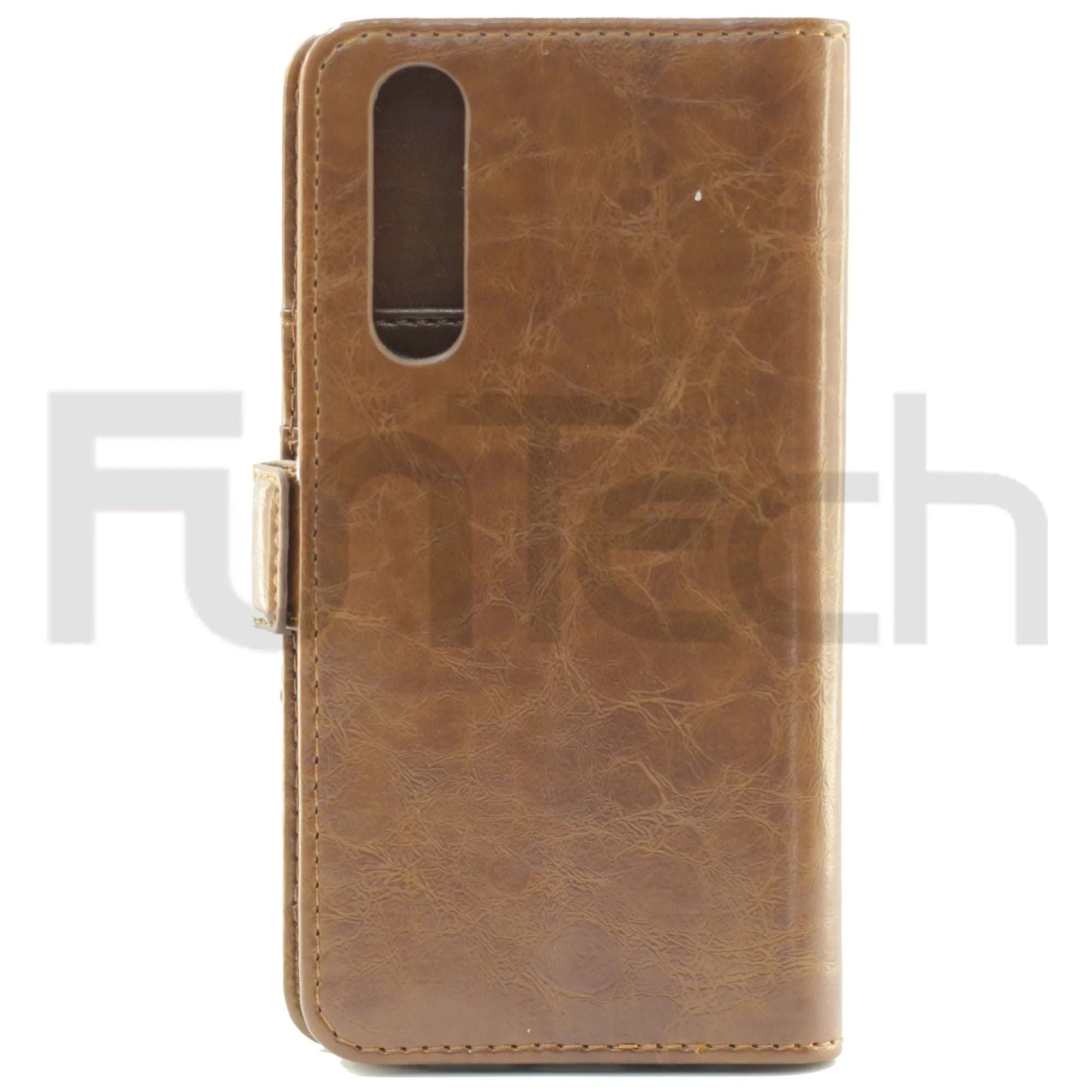 Huawei P30, Leather Wallet Case, Color brown,