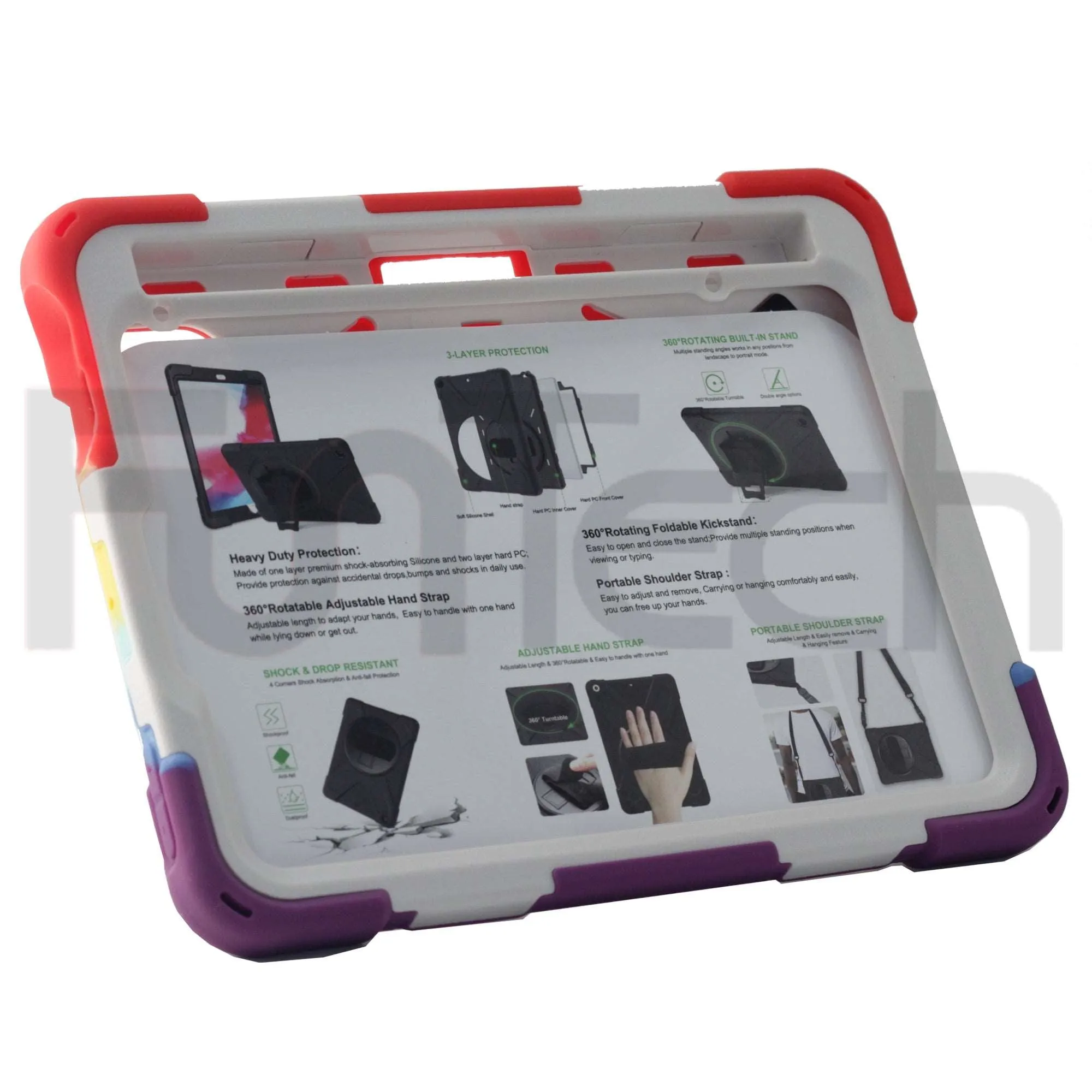 iPad Mini 6, Hard Shockproof iPad Case, Color Rainbow Purple.