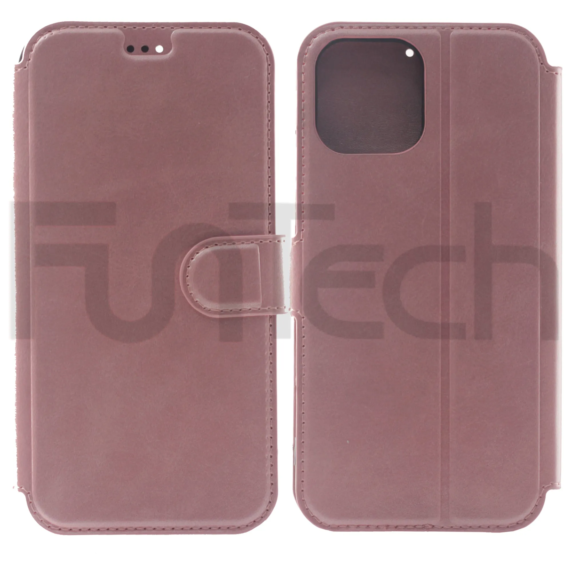 iPhone 13 Pro Case, Leather Wallet Case, Color Pink.