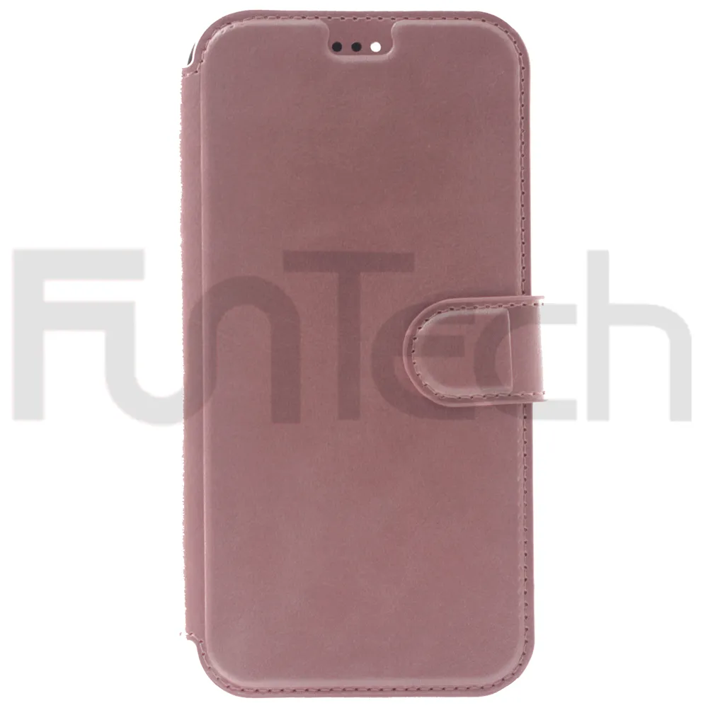 iPhone 13 Pro Case, Leather Wallet Case, Color Pink.