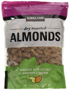 Kirkland Signature Dry Roasted Almonds Seasoned with Sea Salt, 2.5 lbs