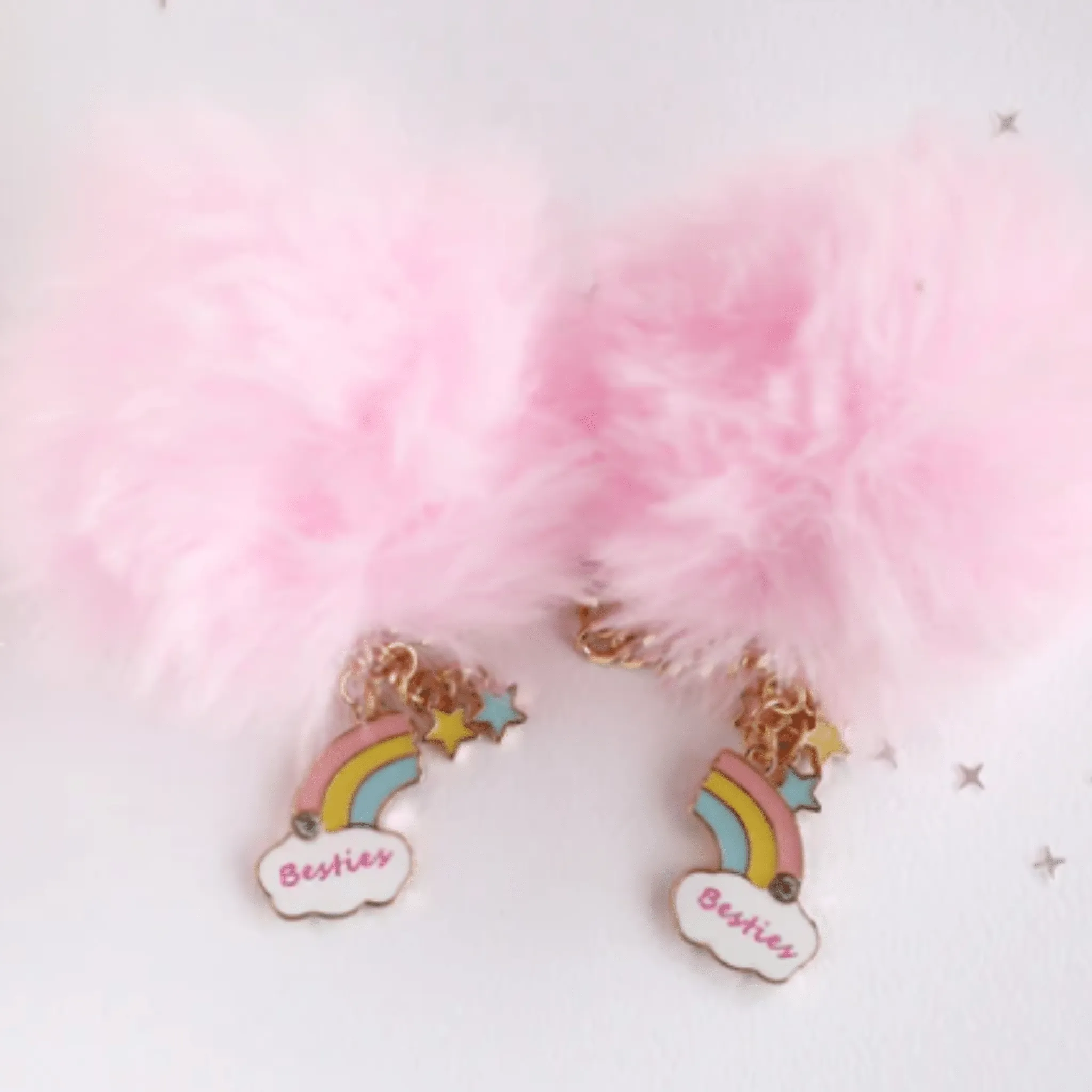 Lauren Hinkley Rainbow BFF Pom Pom Keyring Set