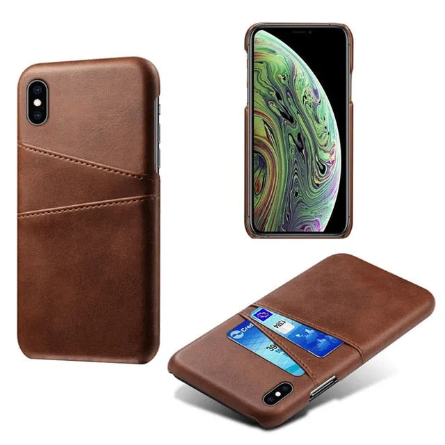 Leather Card Holder Case for iPhone