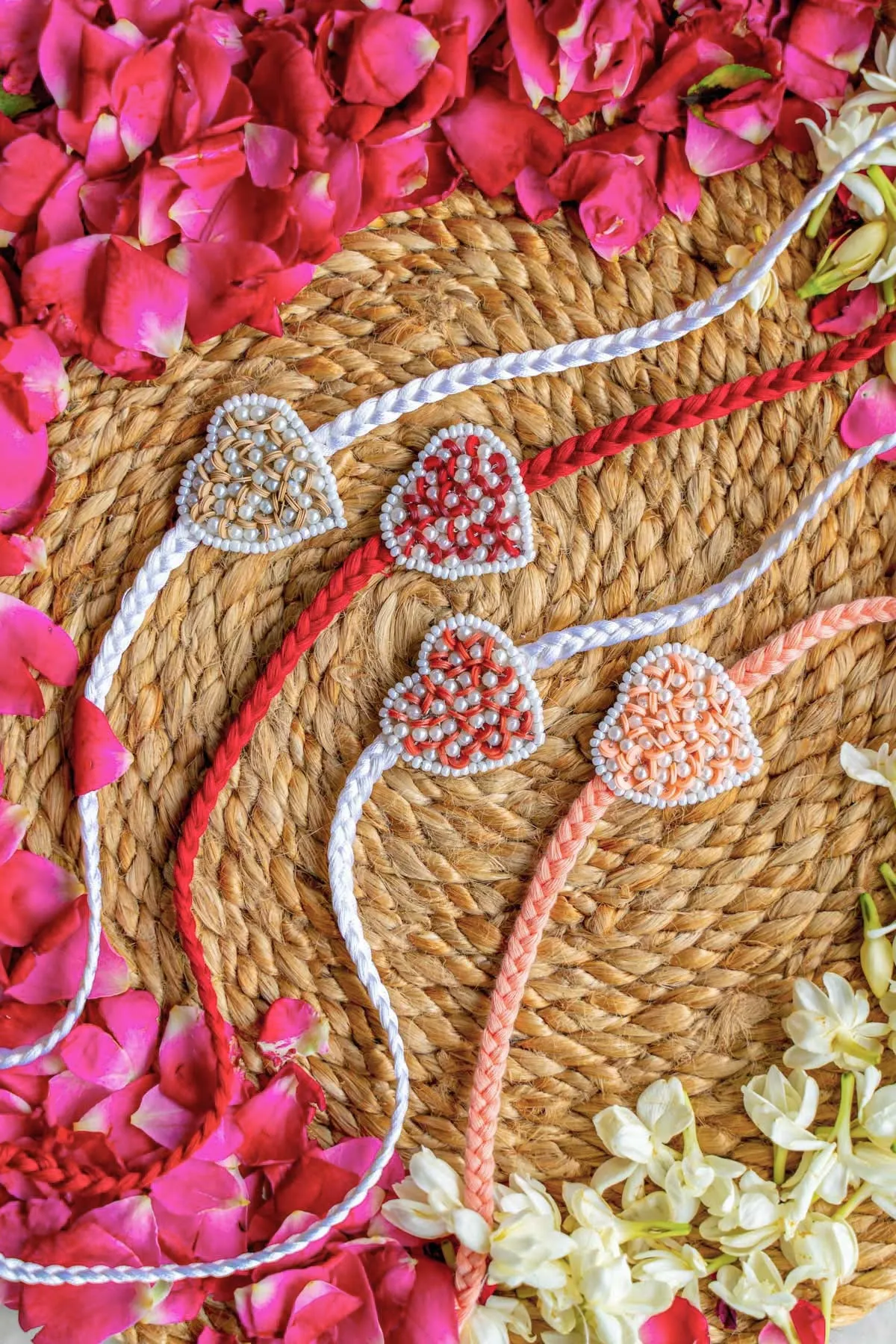 Love Knot Embroidered Rakhi Set of 4