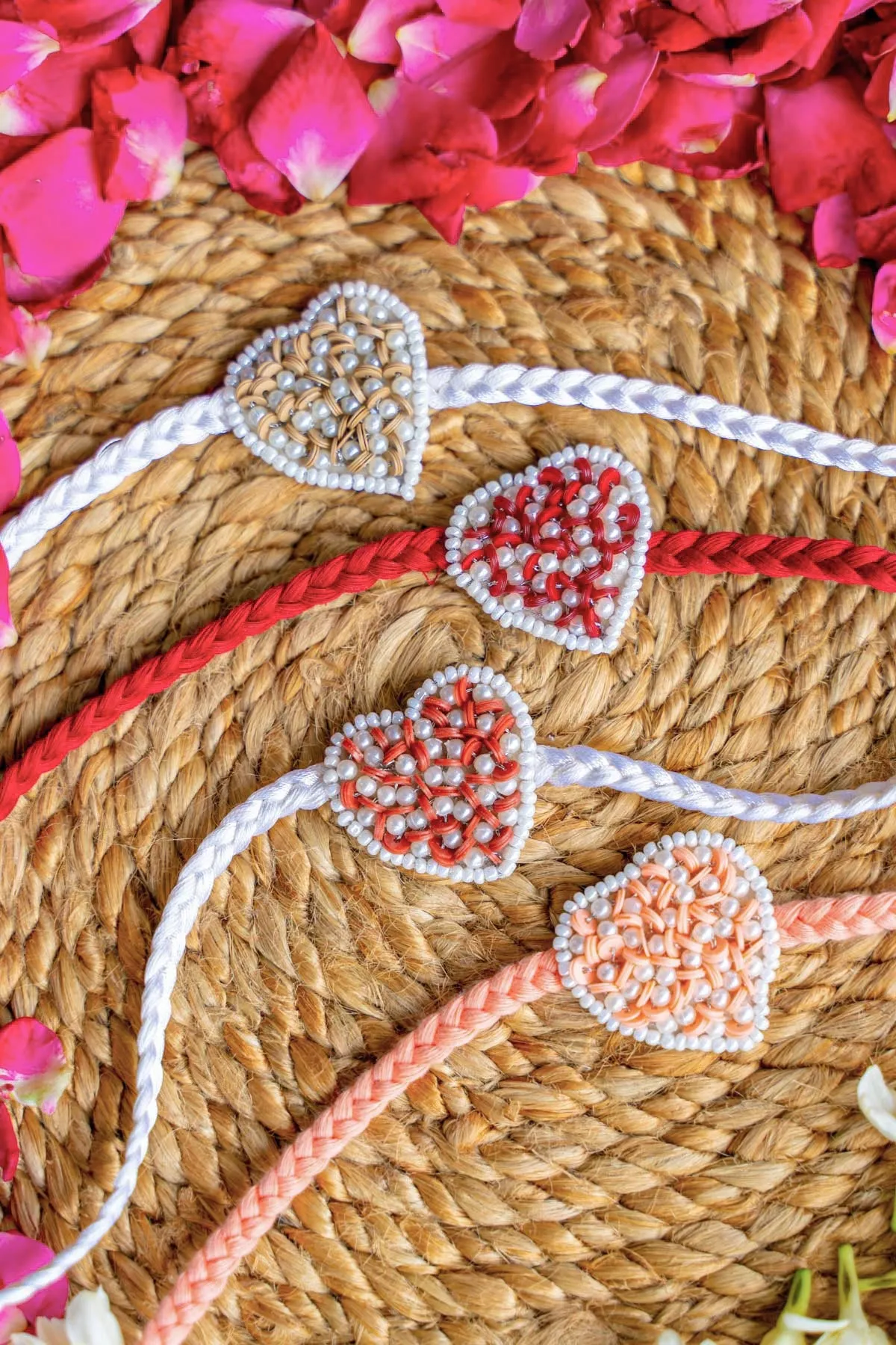 Love Knot Embroidered Rakhi Set of 4