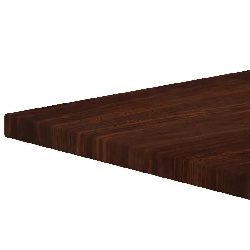 Luxe Walnut Extra Thick Poly Resin Restaurant Table Tops Indoor Use